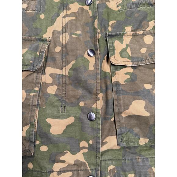 Gap Adult Large Camouflage woodland Sherpa lined jacket coat hooded Field chore - Picture 4 of 15